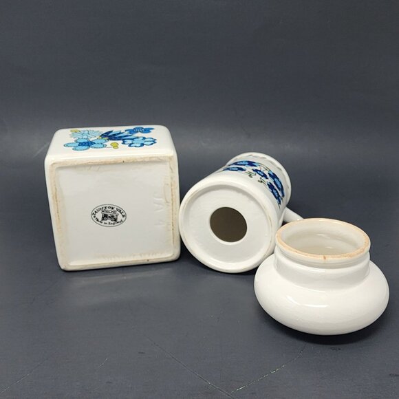 Groovy Blue & Green Flowers Canister and Shaker by Taunton Vale Ceramic MCM BOHO - Picture 7 of 10